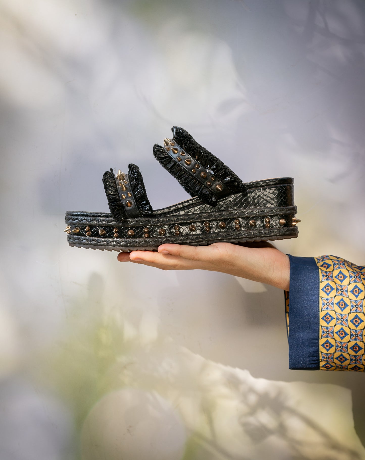 Ladies Terra Raffia Wedge Heels