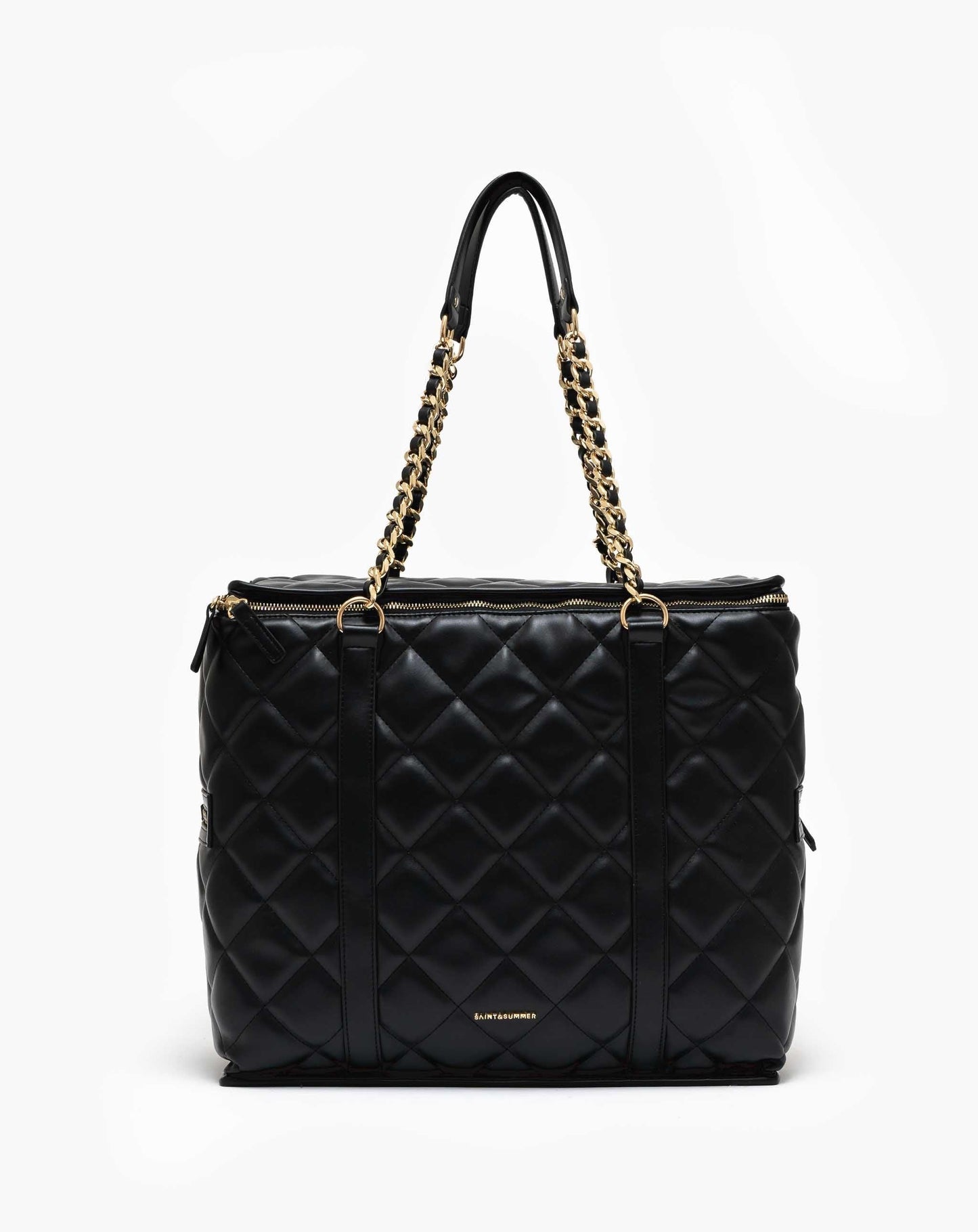 Ladies Quilted PU Family Cooler Bag - Black - Bags