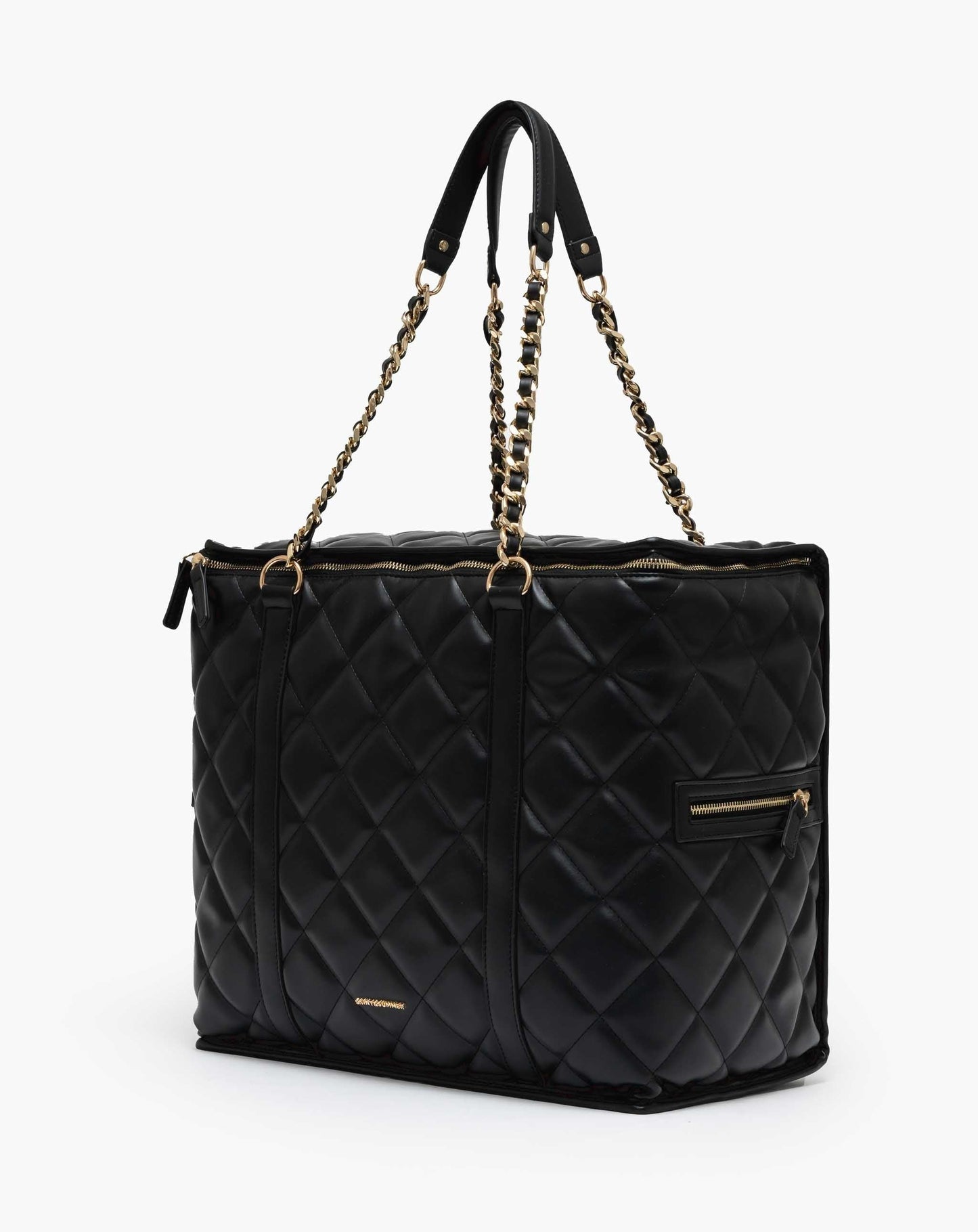 Ladies Quilted PU Family Cooler Bag - Black - Bags