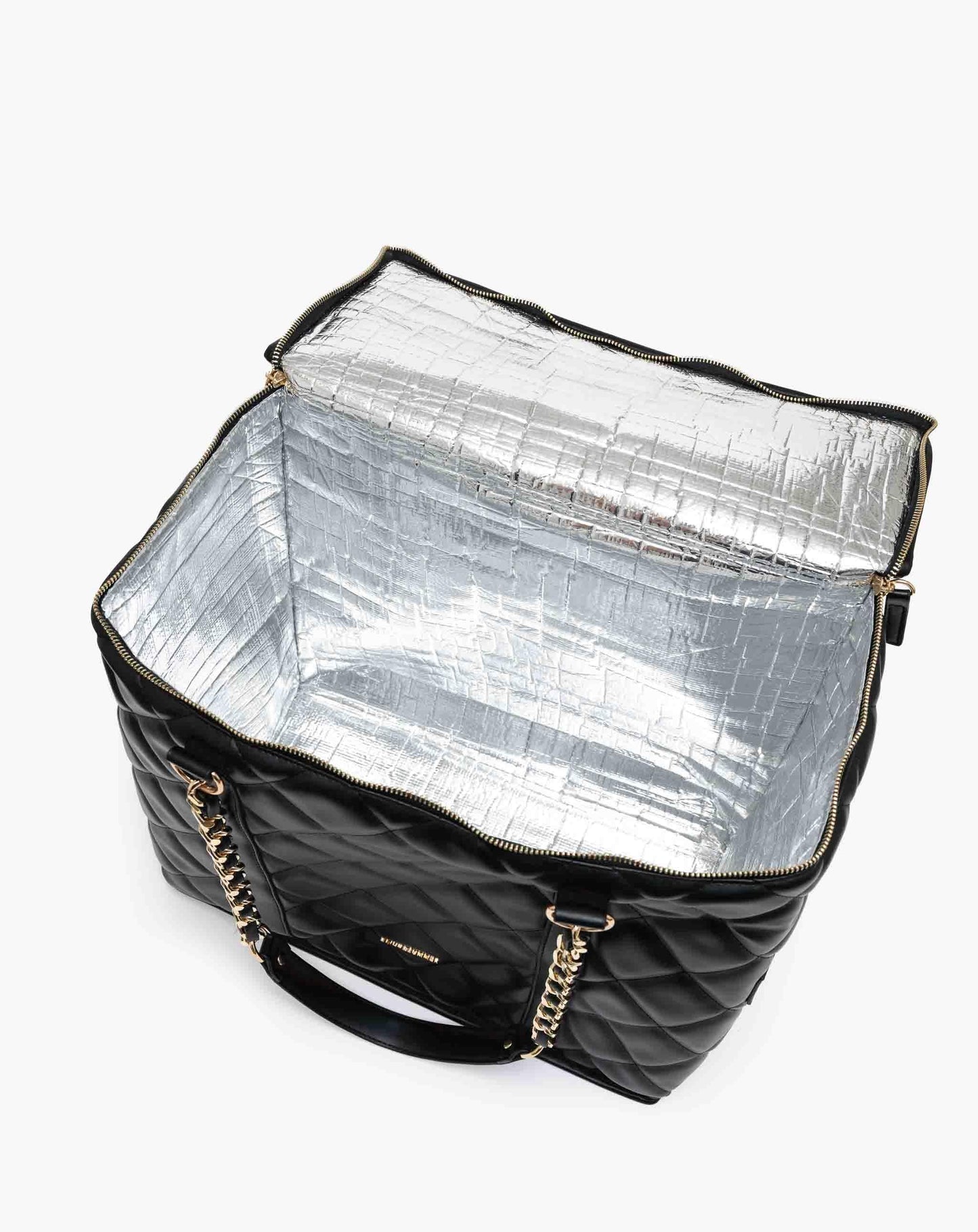 Ladies Quilted PU Family Cooler Bag - Black - Bags