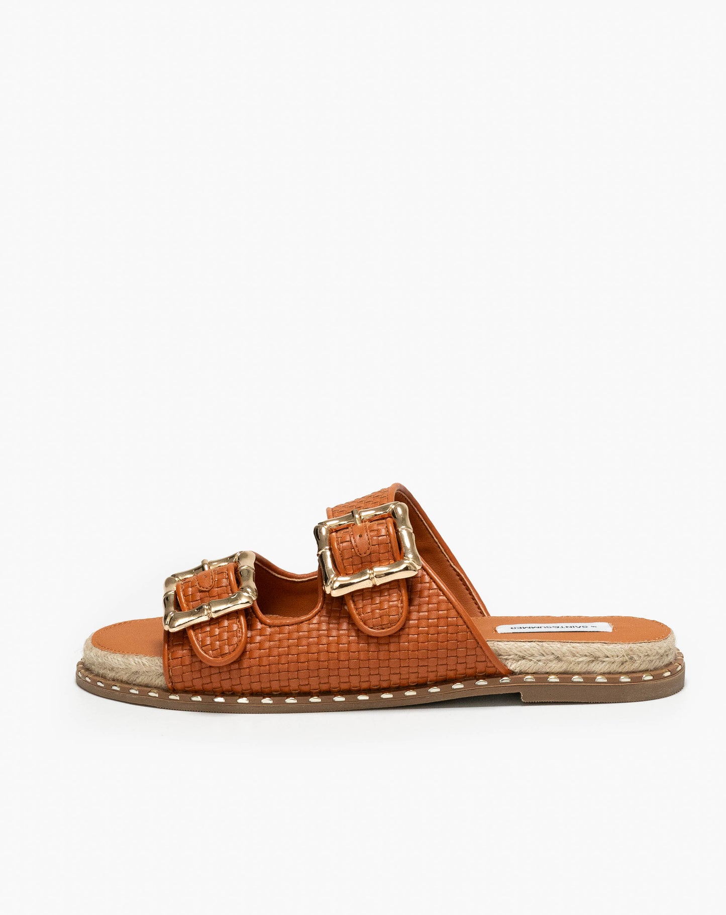 Ladies Jewelled Double Buckle Slide Sandal