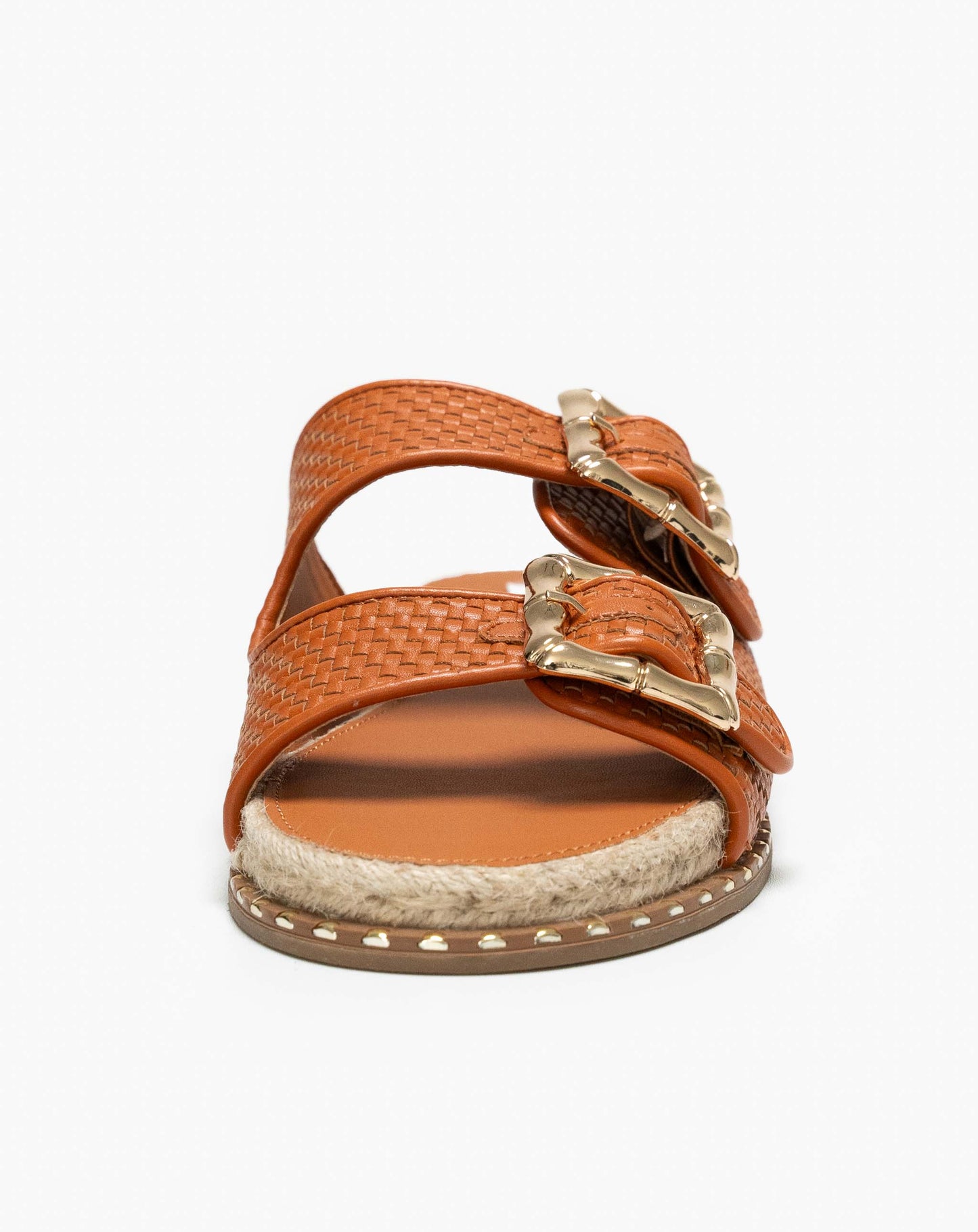Ladies Jewelled Double Buckle Slide Sandal