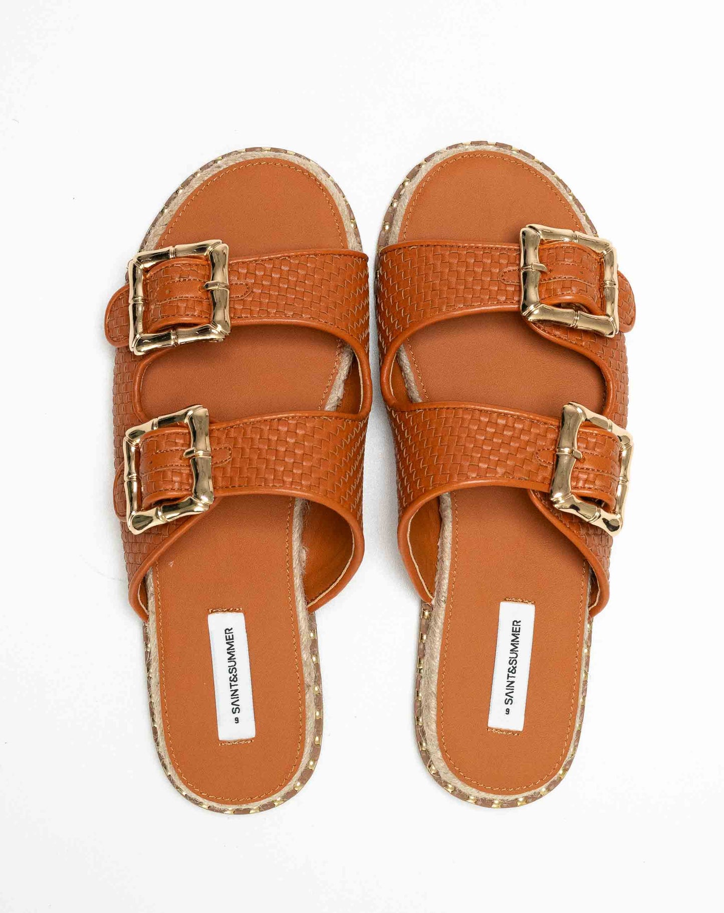 Ladies Jewelled Double Buckle Slide Sandal