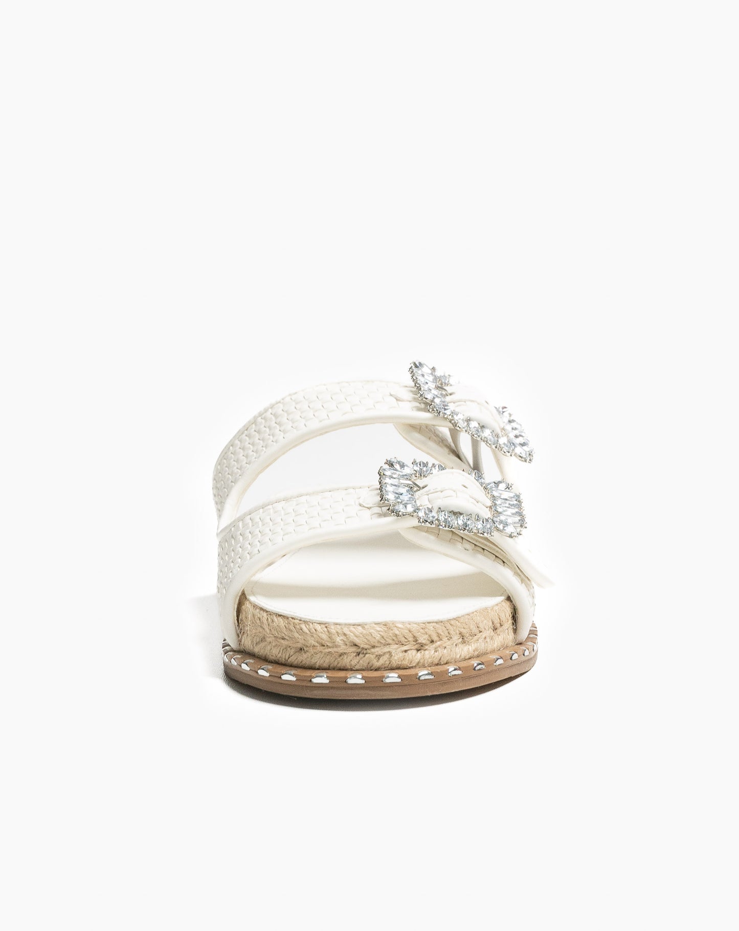 Ladies Jewelled Double Buckle Slide Sandal