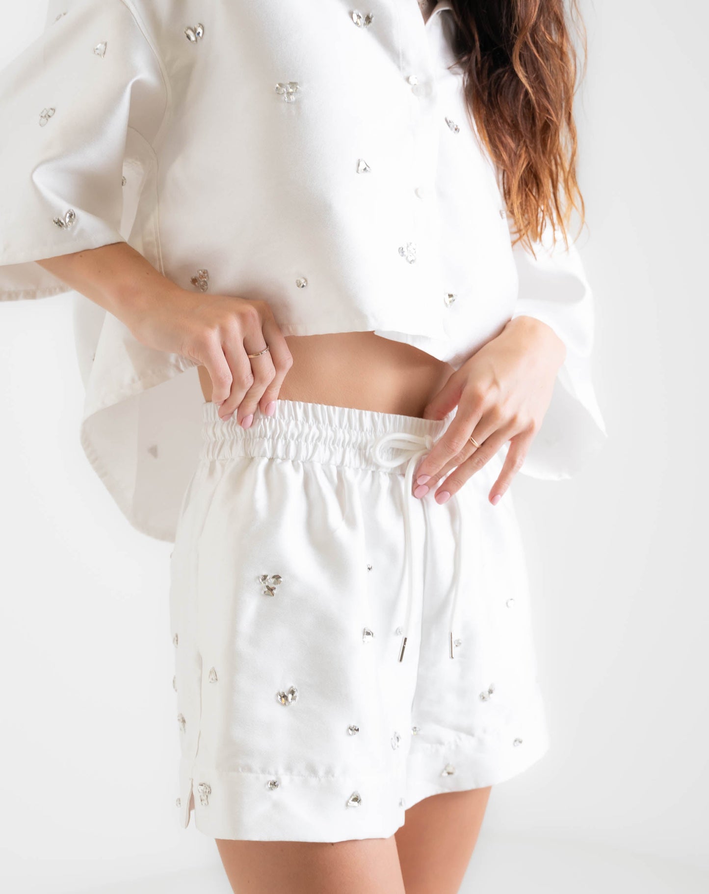 Ladies Frosted Drawstring Short - Shorts