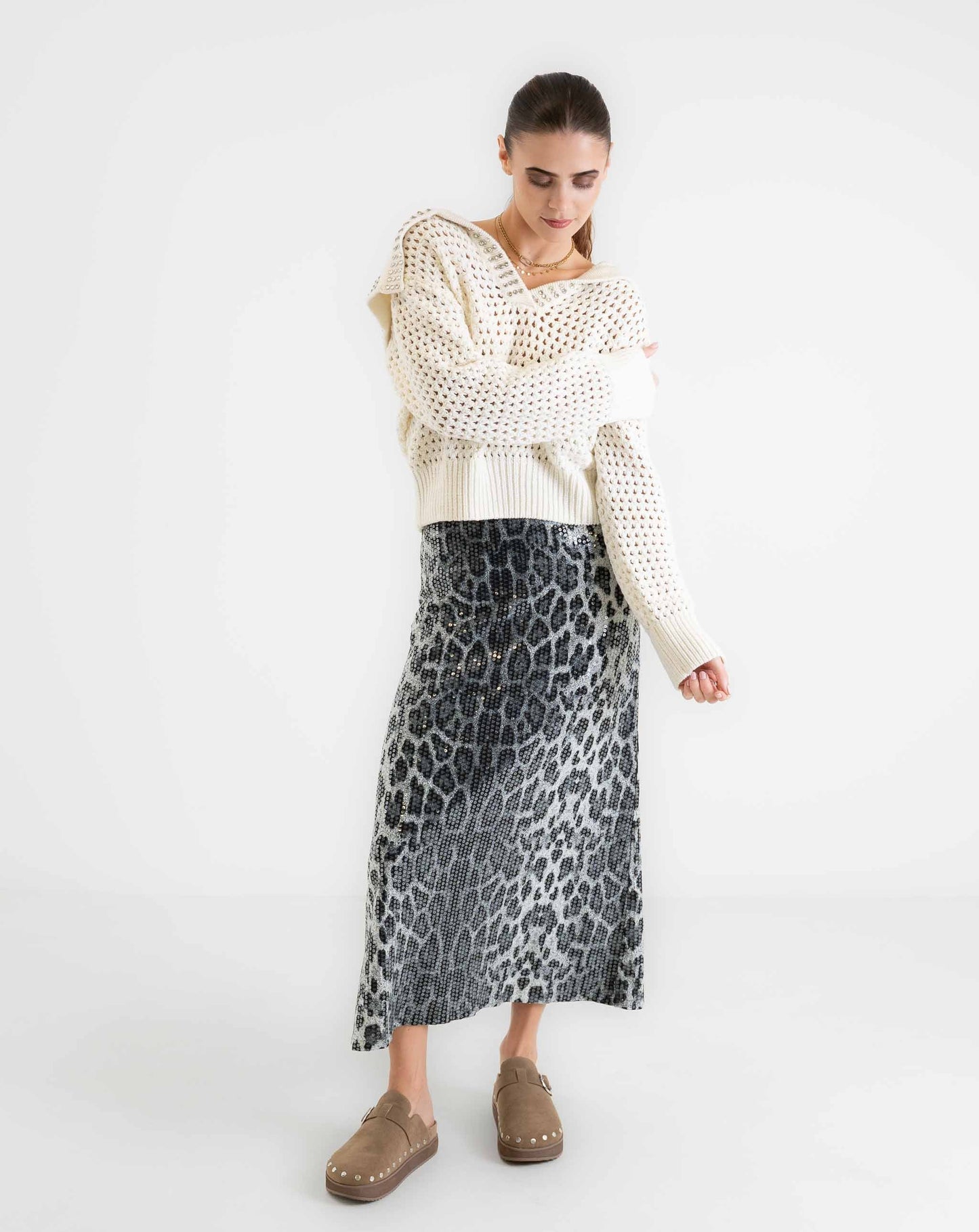 Ladies Moonlit Leopard Print Skirt - Skirts