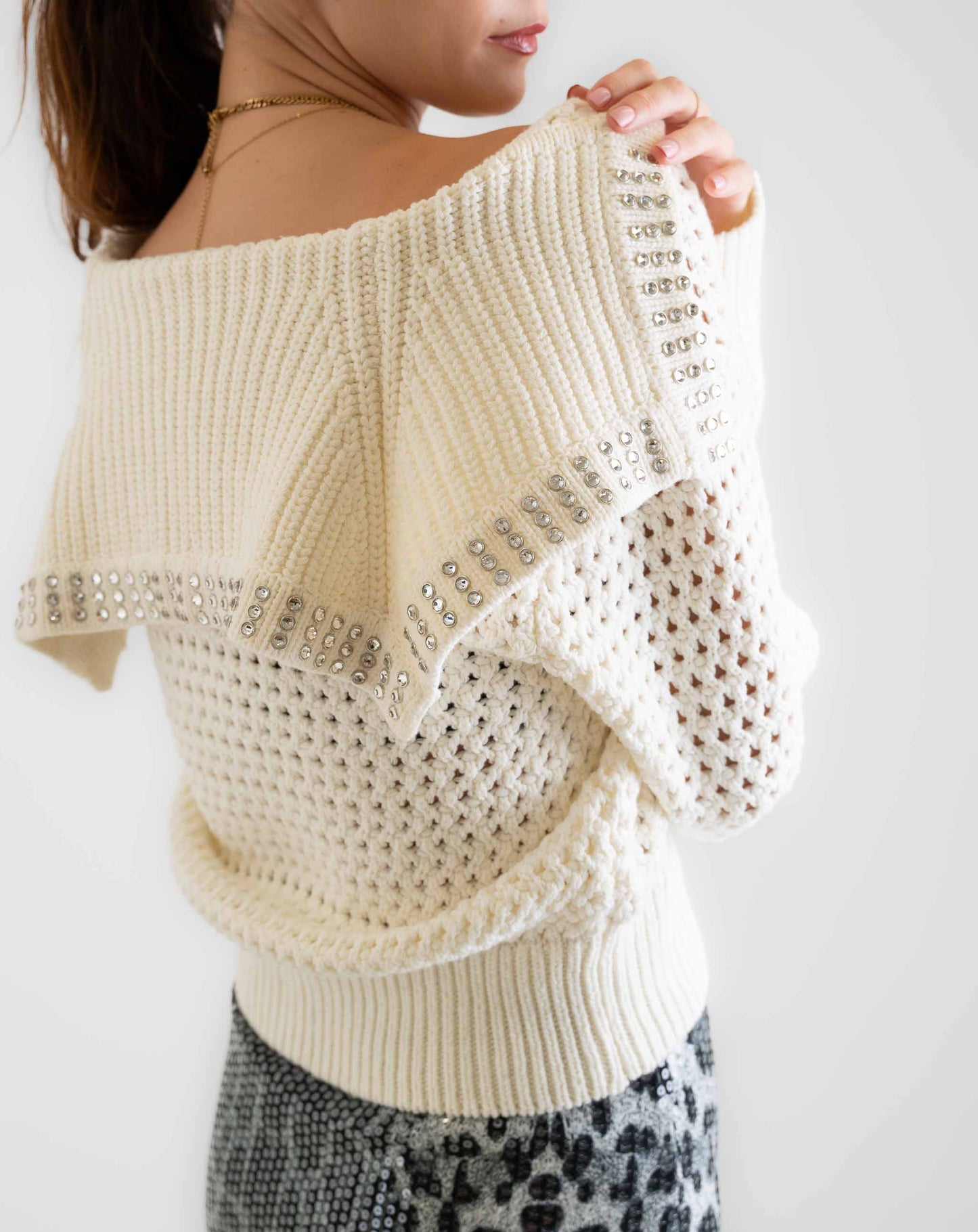 Ladies Frost Diamante Sweater