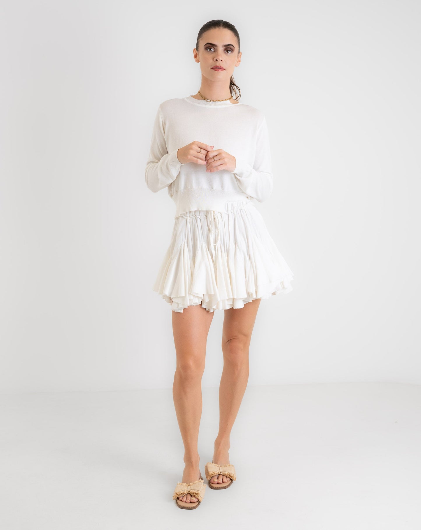 Breeze Flounce Knit Skirt - Skirts