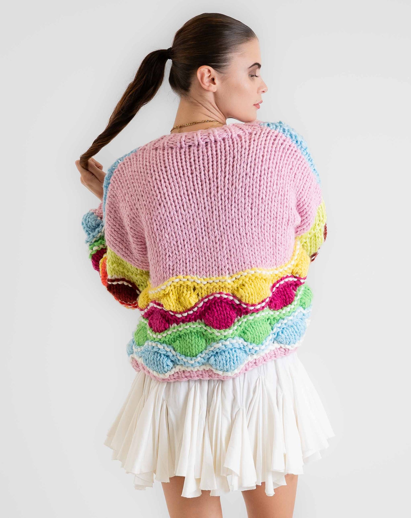 Ladies Confetti Bubble Cardi Jersey - Knitwear