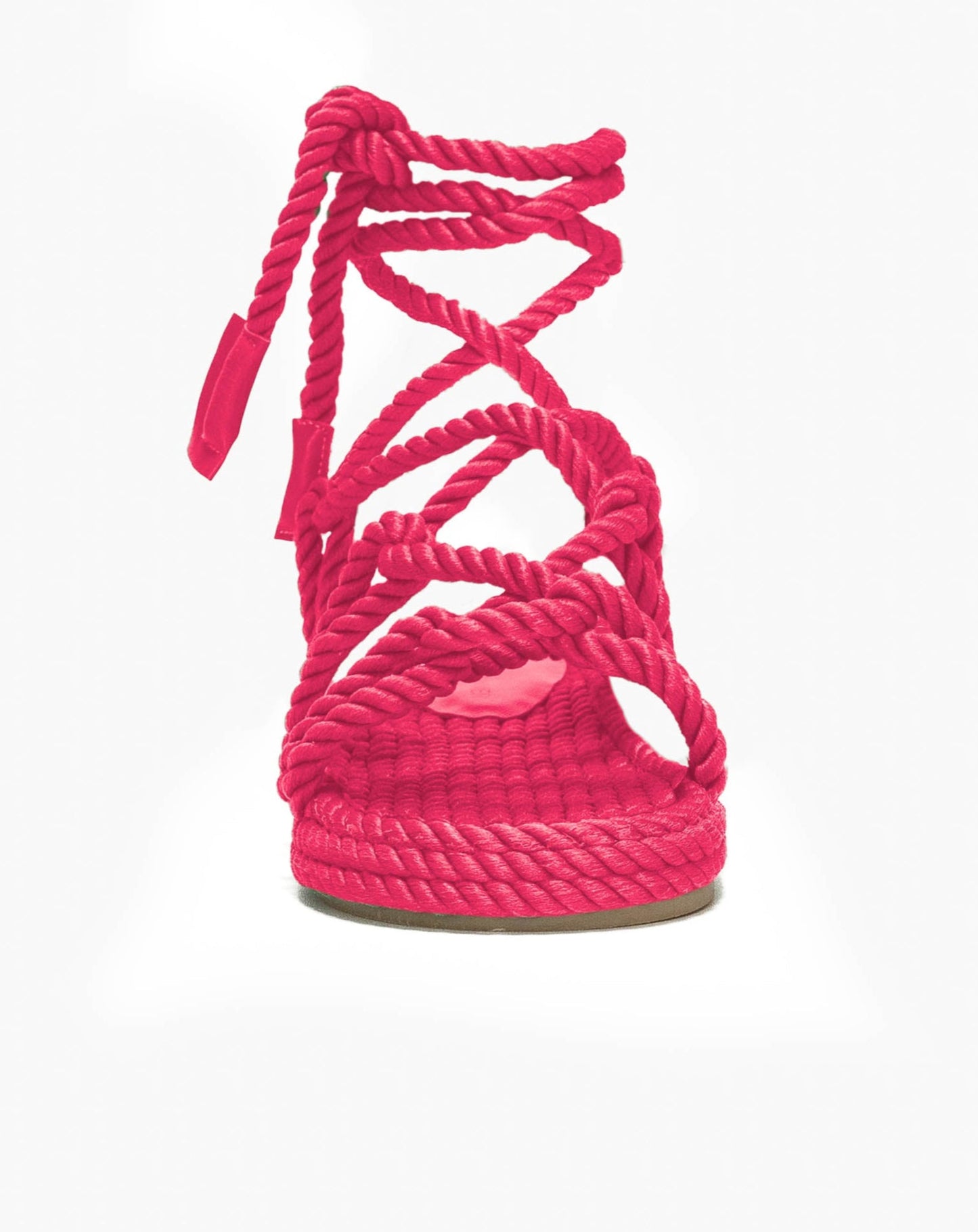 Ladies Ventura Rope Lace Up Sandal - Pink
