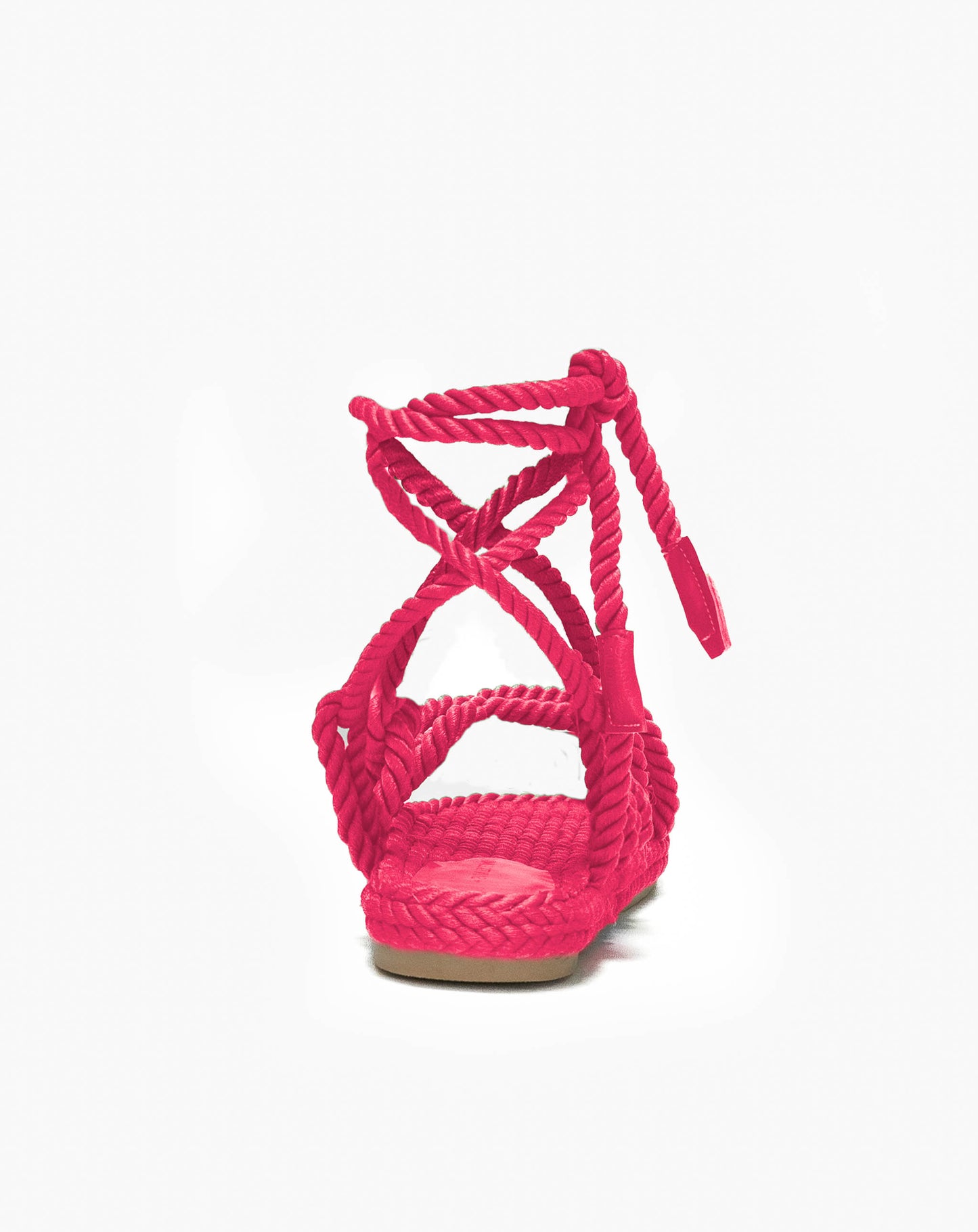 Ladies Ventura Rope Lace Up Sandal - Pink