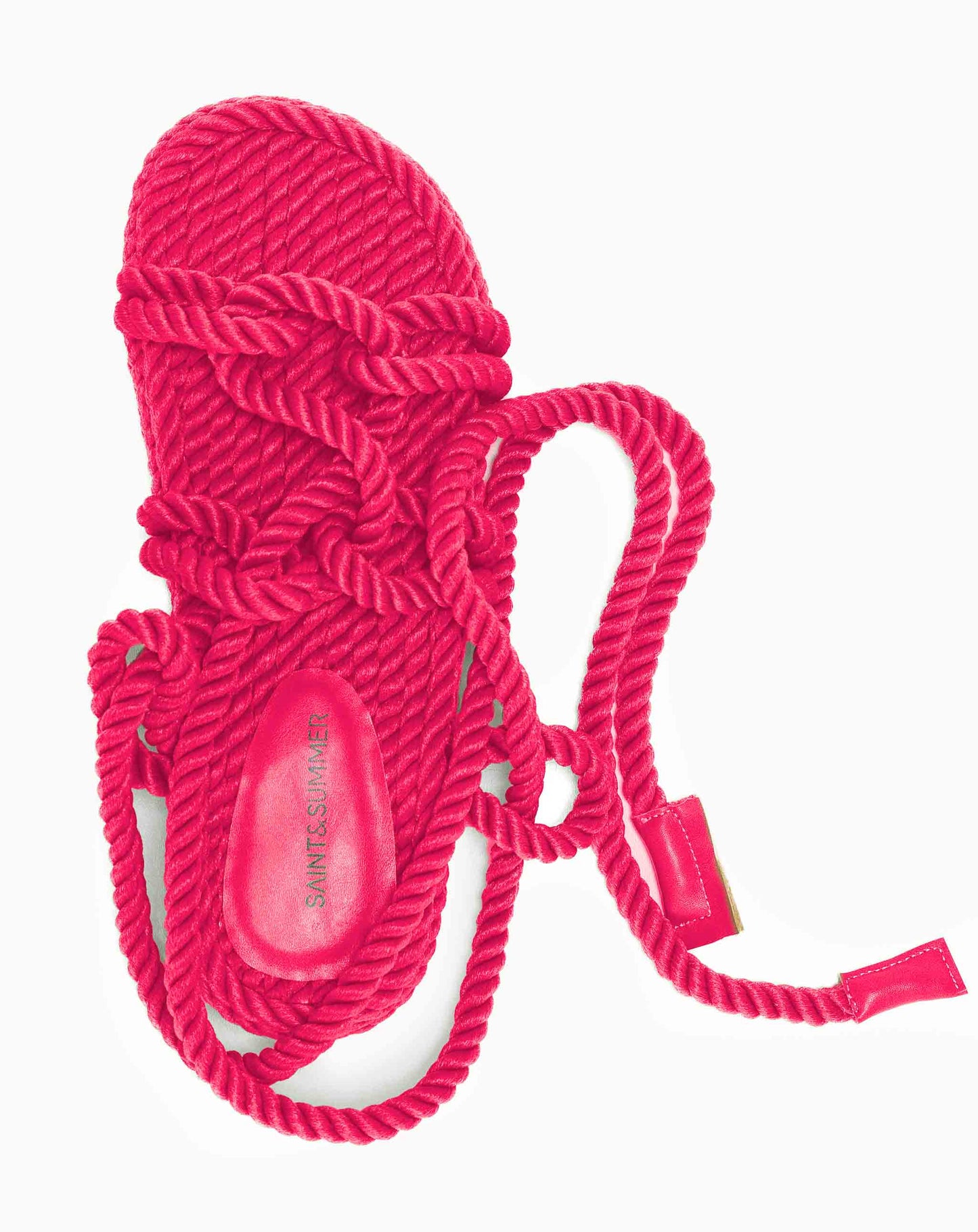 Ladies Ventura Rope Lace Up Sandal - Pink