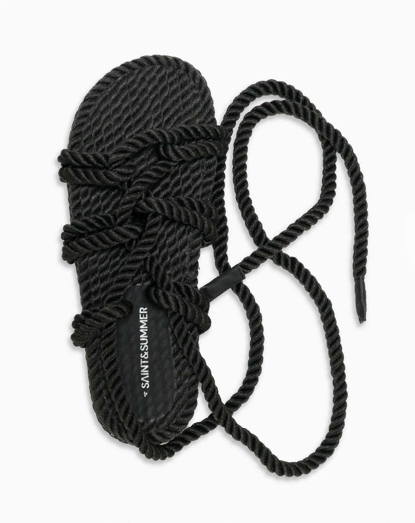 Ladies Ventura Rope Lace Up Sandal - Black