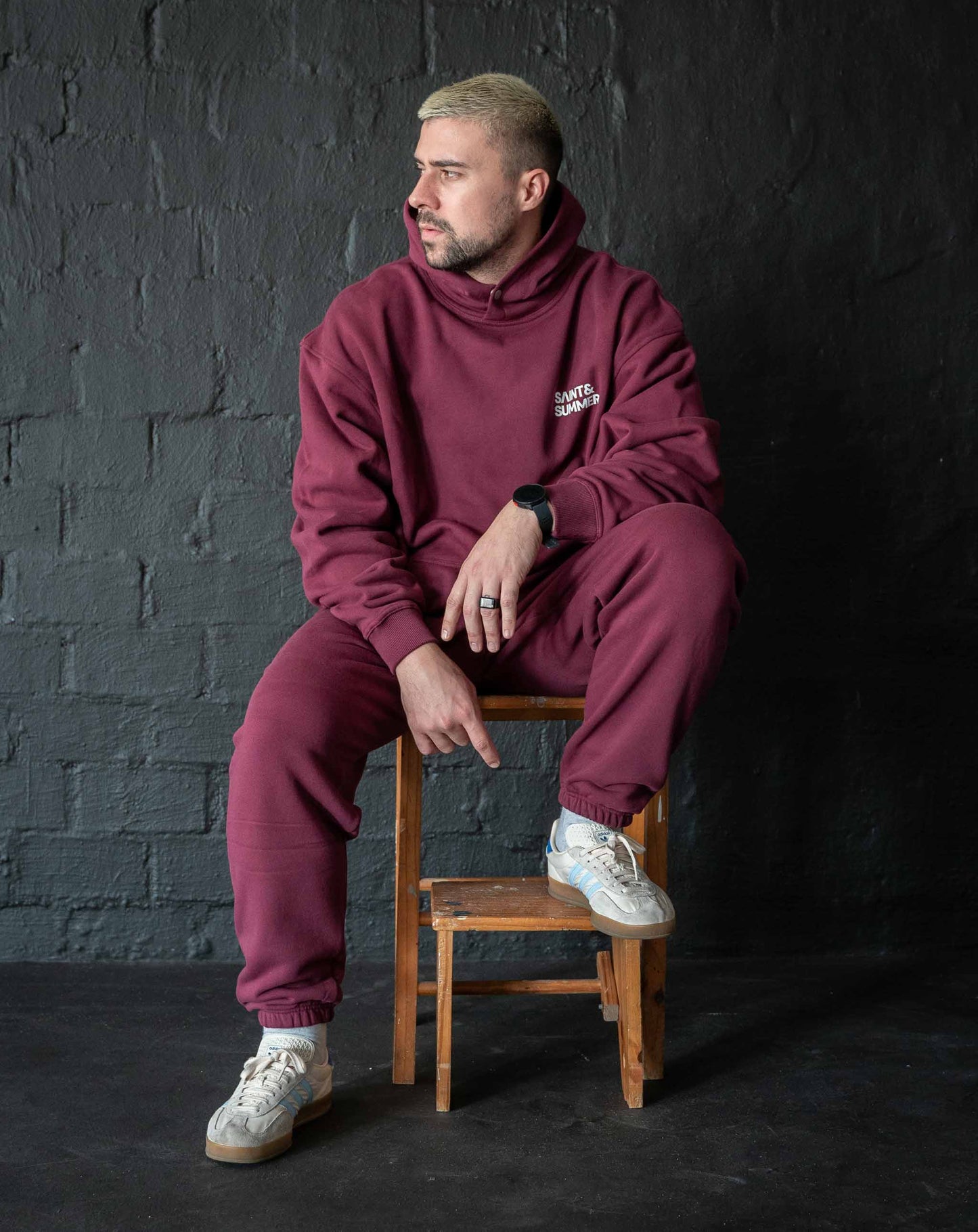 Unisex Burgundy Classic Fleece Hoodie