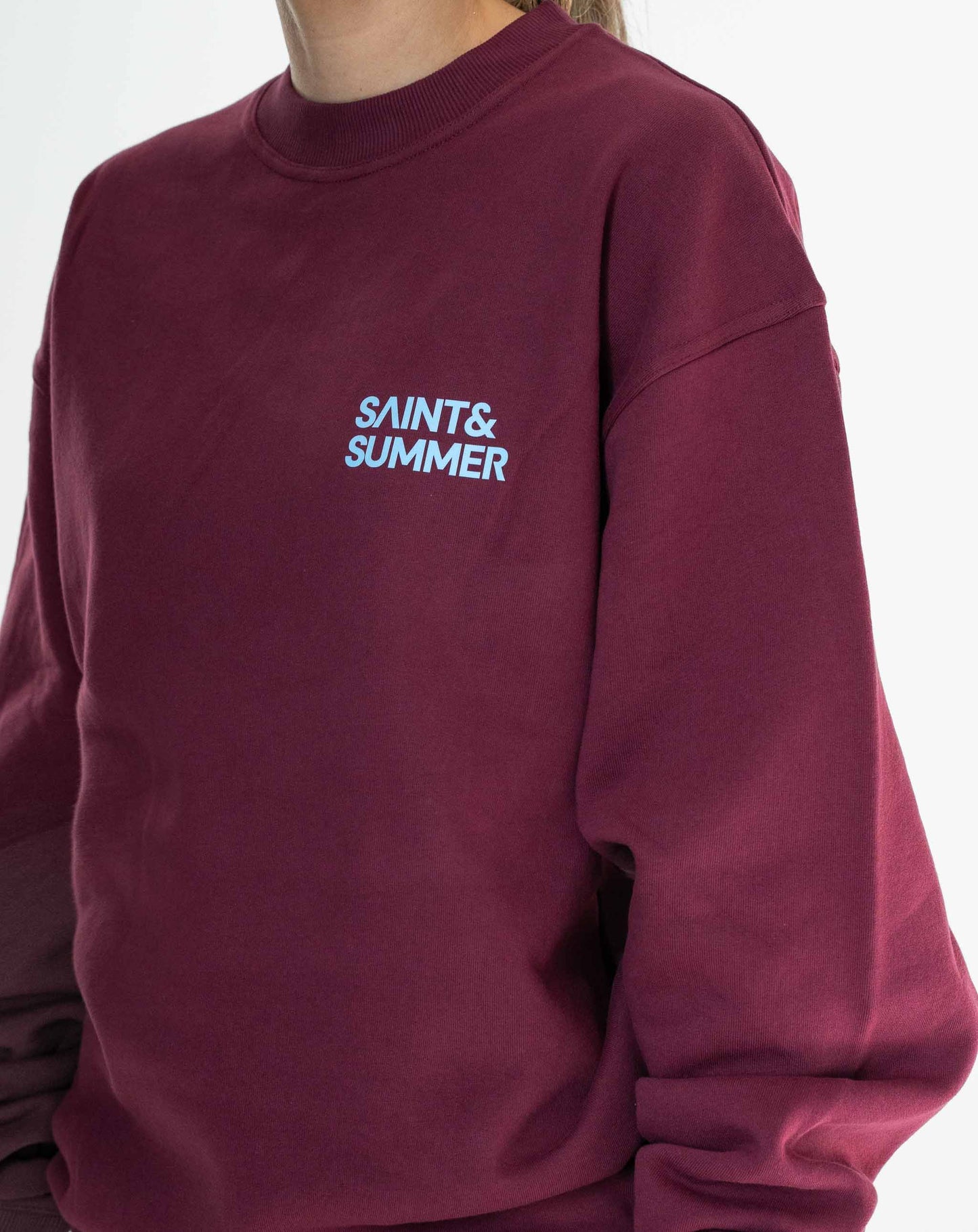 Unisex Burgundy Classic Crew Fleece Sweater