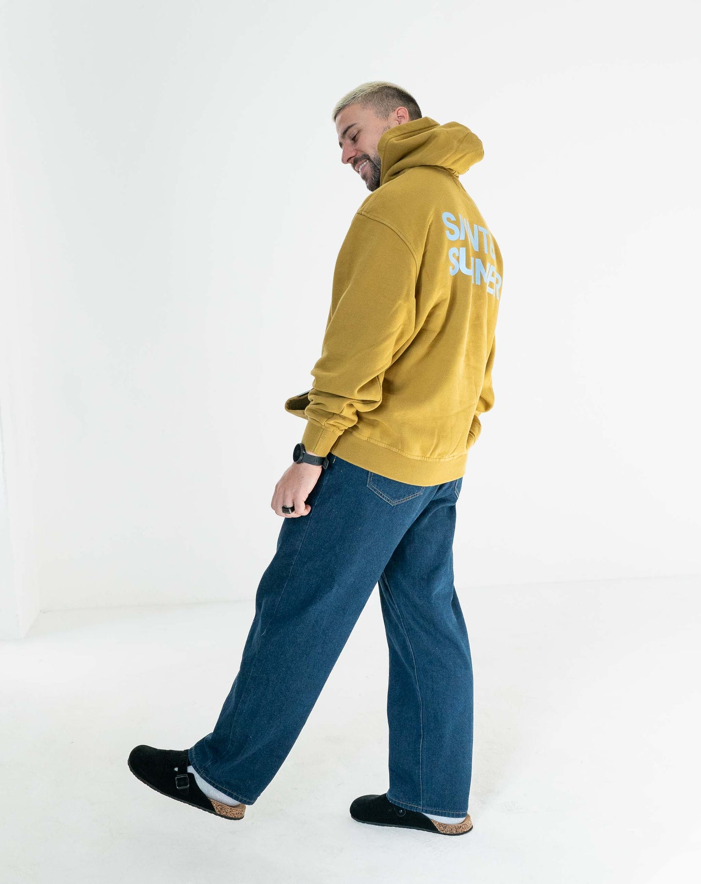 Unisex Acid Yellow Classic Print Fleece Hoodie
