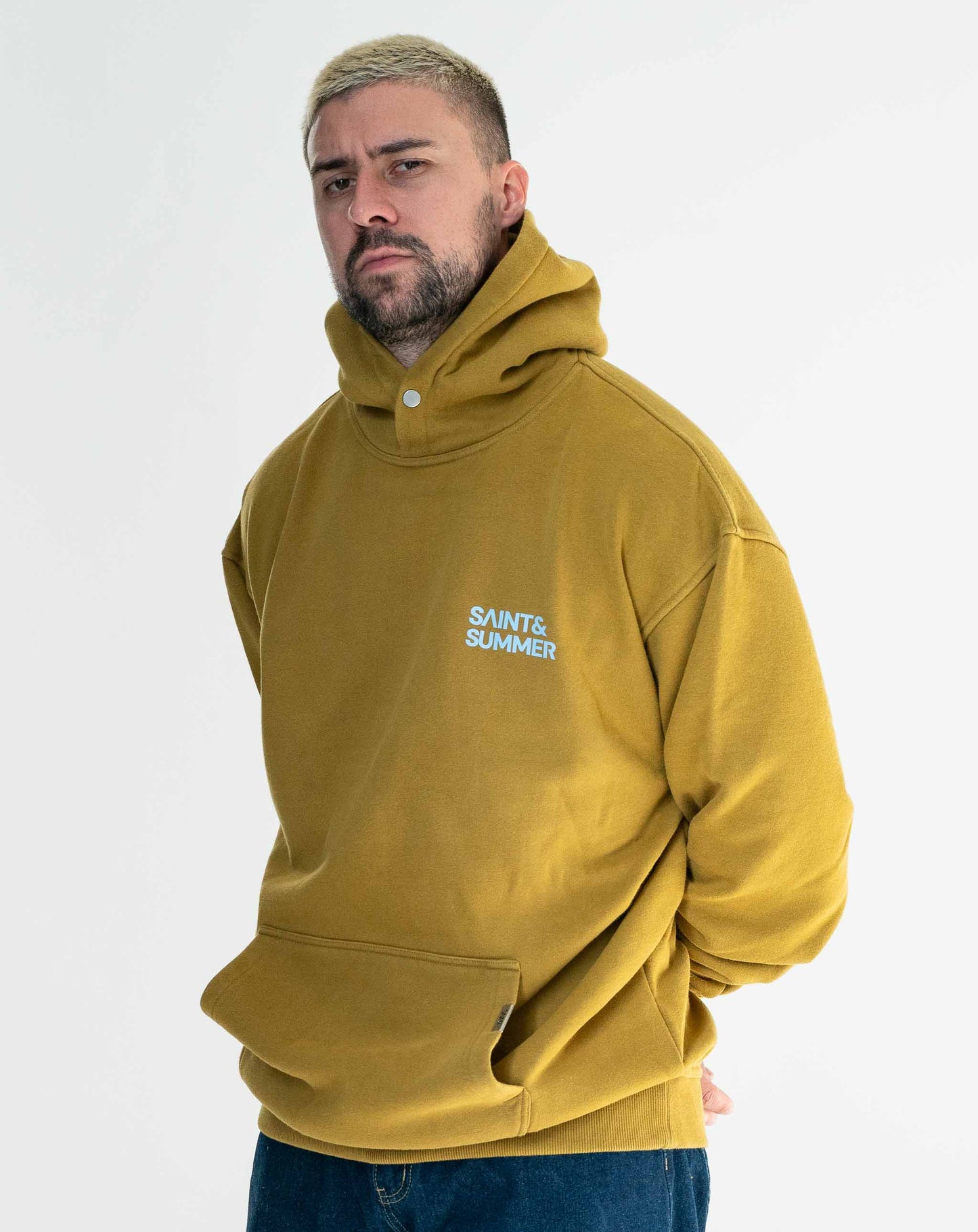 Unisex Acid Yellow Classic Print Fleece Hoodie