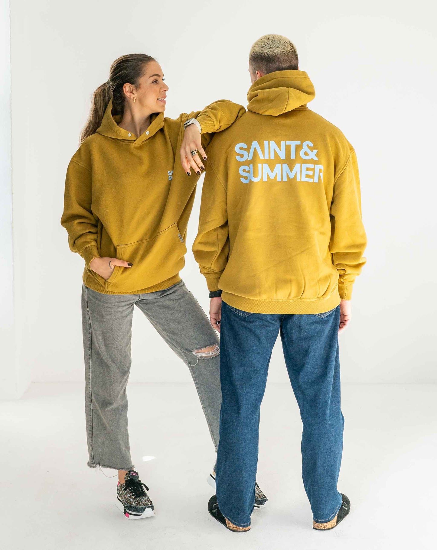 Unisex Acid Yellow Classic Print Fleece Hoodie