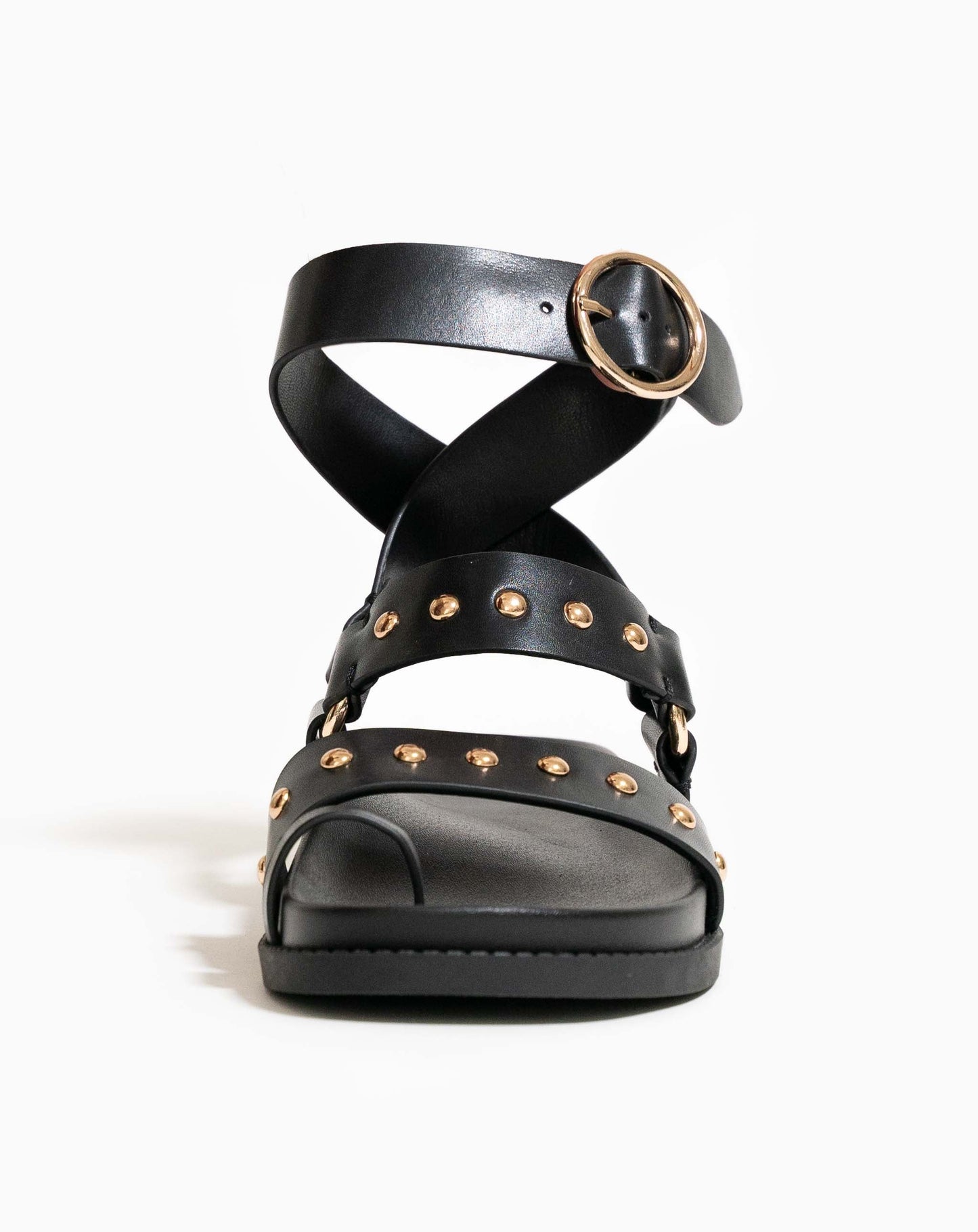 Ladies Flavia Leather Ankle Wrap Sandal - Flats
