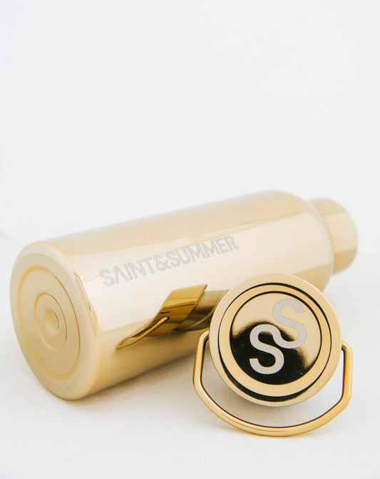 Unisex Gold Water Bottle | SAINT&SUMMER
