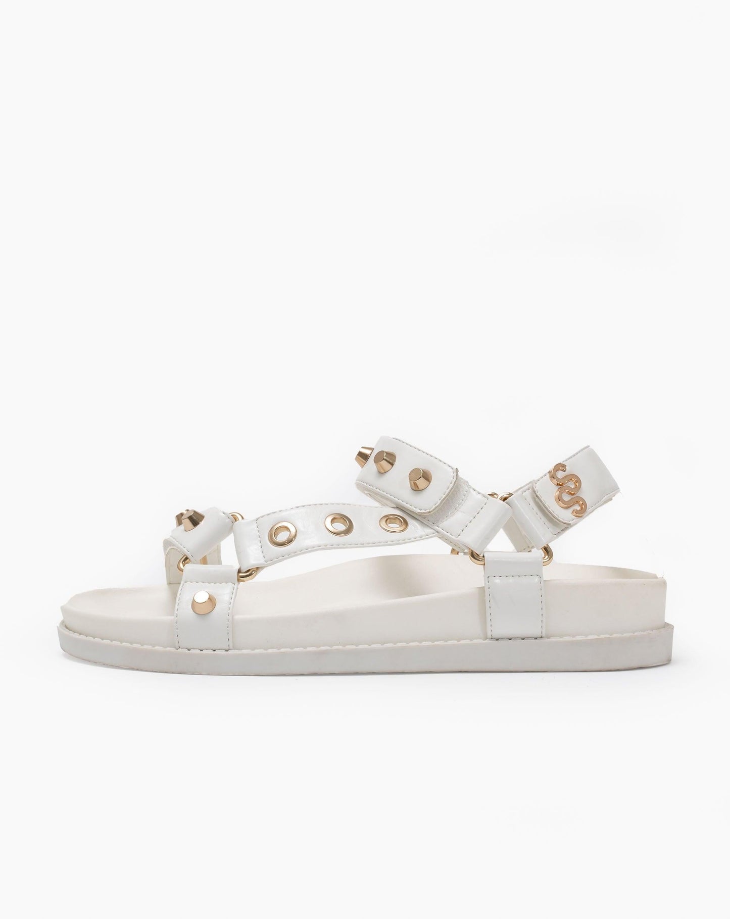 Starry Chunky Sandal - White / 3 Flats