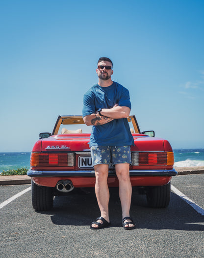 Mens Small Logo Pigment Tee: Teal