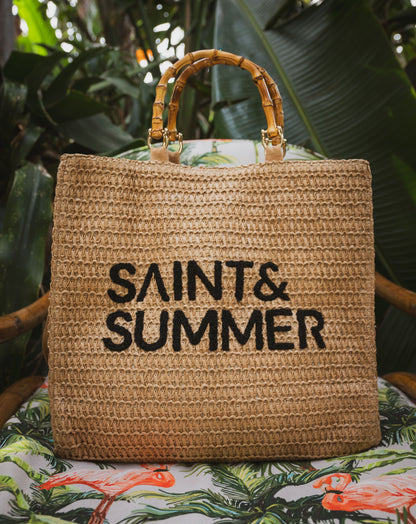 Ladies Tuli Raffia Basket Bag