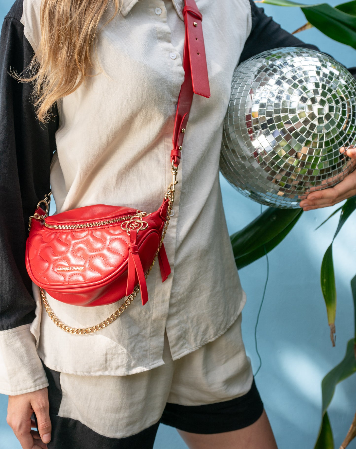 Vagabond Embroidered Bum Bag With Shoulder Chain