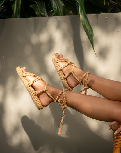 Ladies Ventura Rope Lace Up Sandal