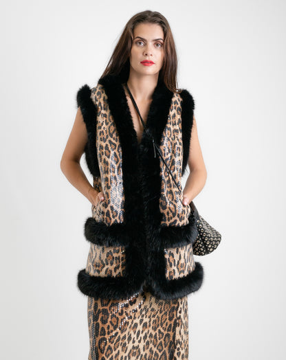 Ladies Wild Spark Faux Fur Gilet