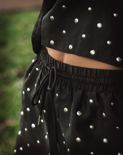 Ladies Noir Drawstring Short - Shorts