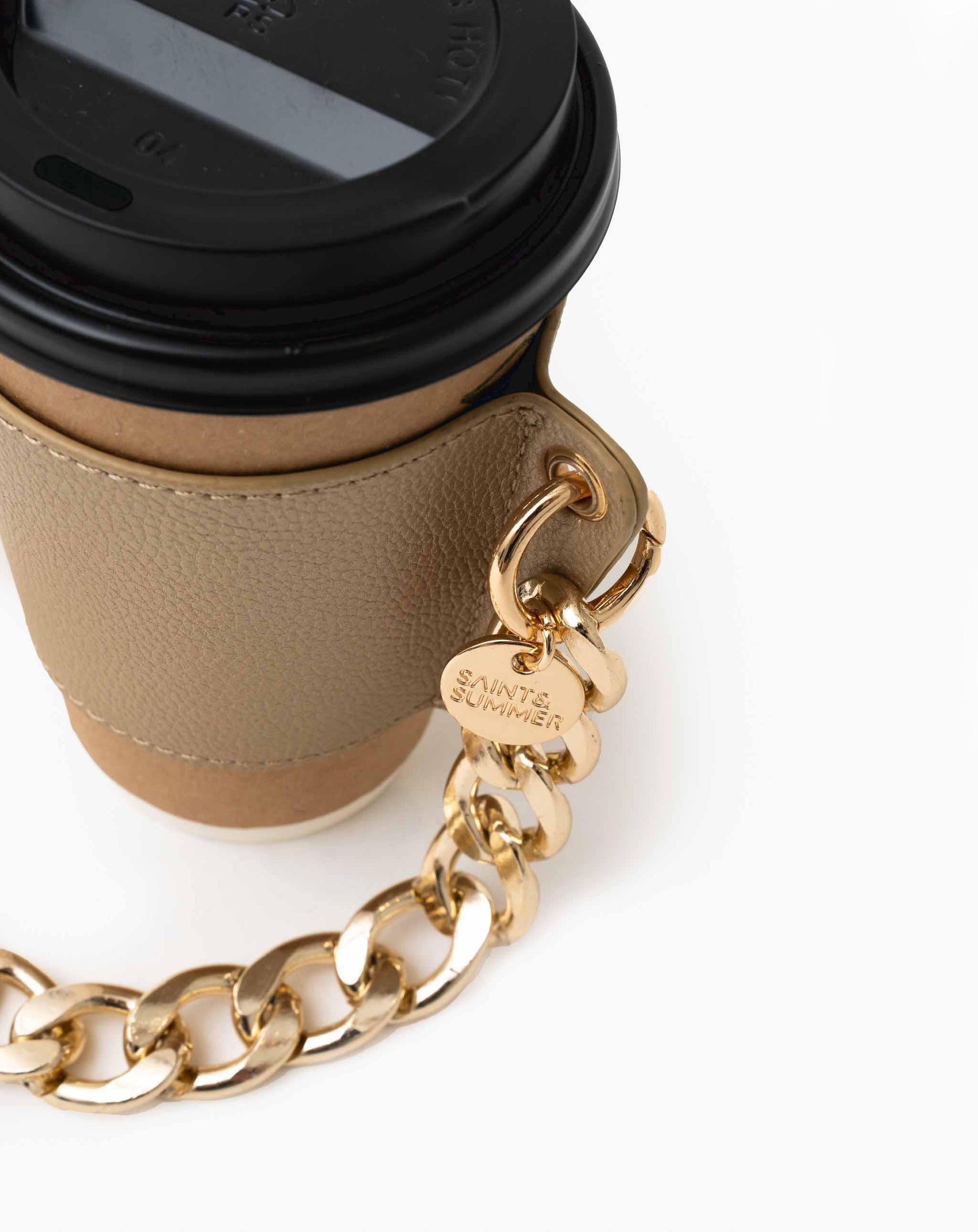 Ladies Chain Coffee Carrier - Gold - Novelty