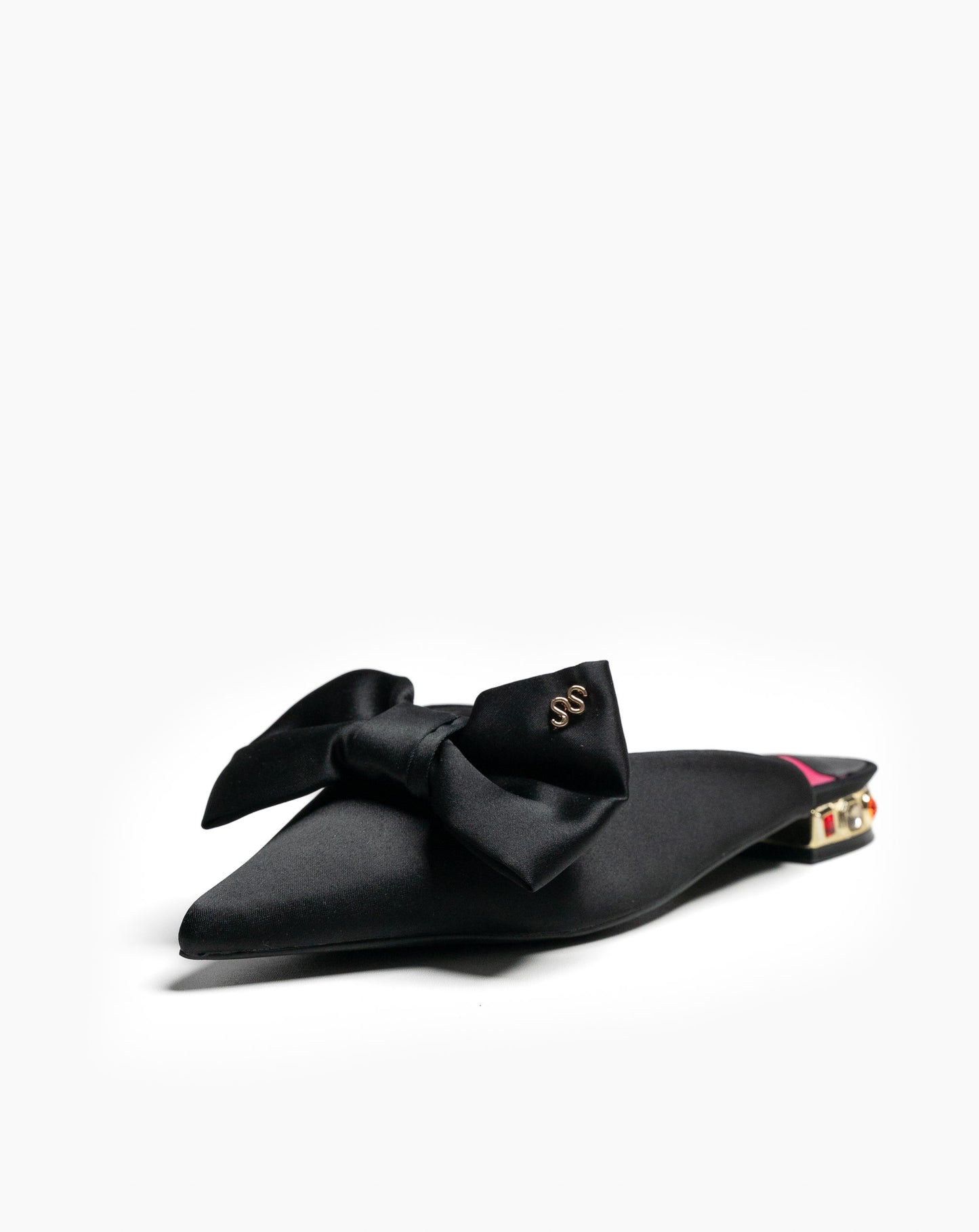 Ladies Kori Bow Mule With Embellished Heels