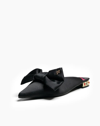 Ladies Kori Bow Mule With Embellished Heels