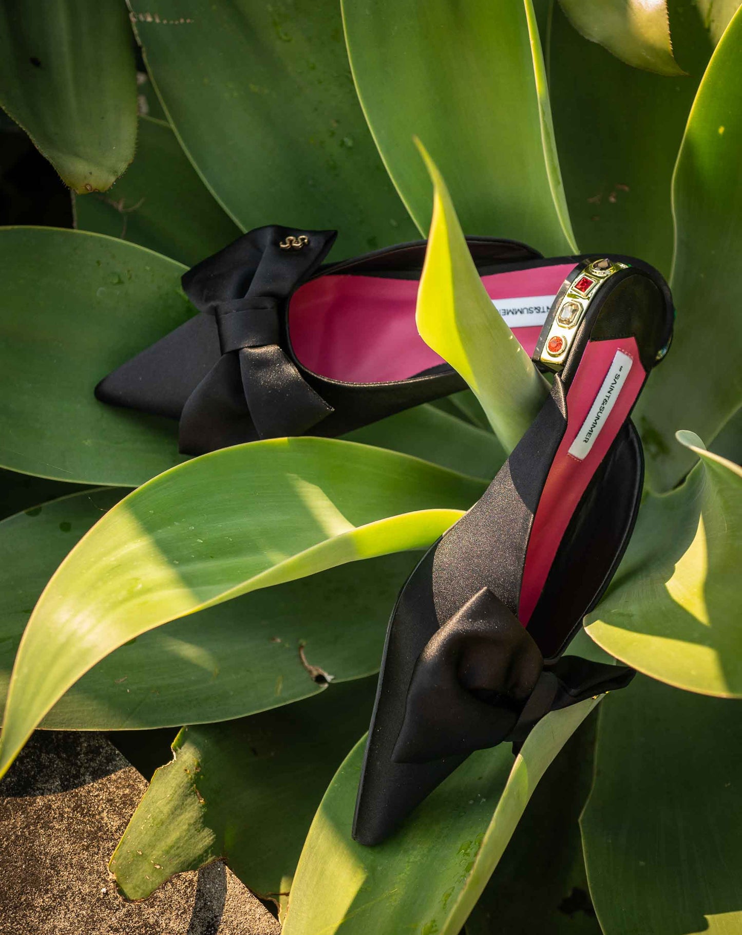 Ladies Kori Bow Mule With Embellished Heels