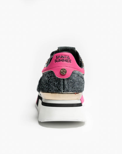 Ladies Asante Tweed Glitter Sneaker