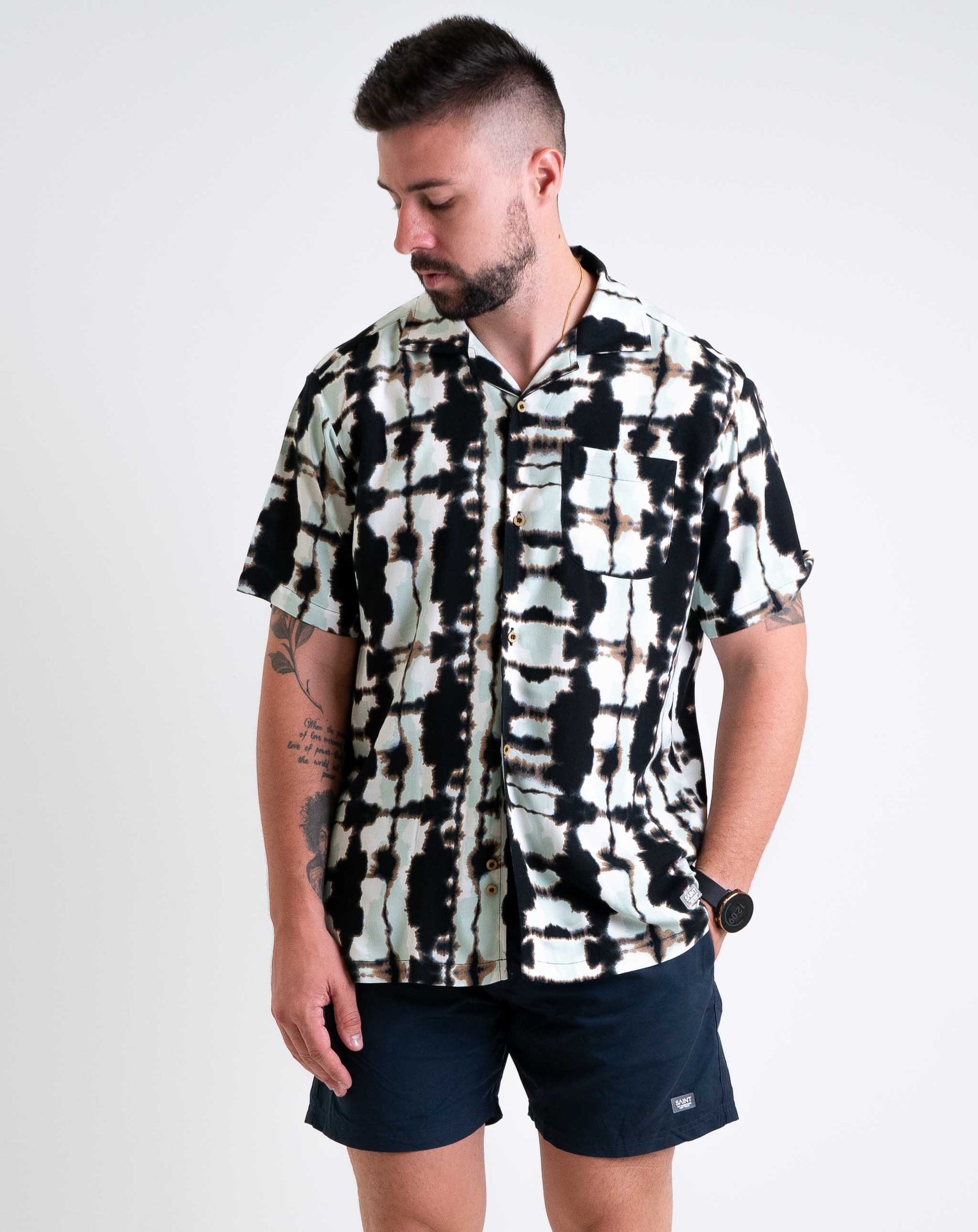 Men’s Printed SS Shirt - Woven Tops