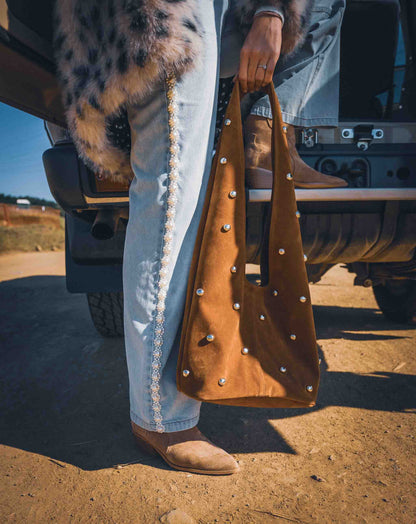 Ladies Allura Hobo Bag With Studs