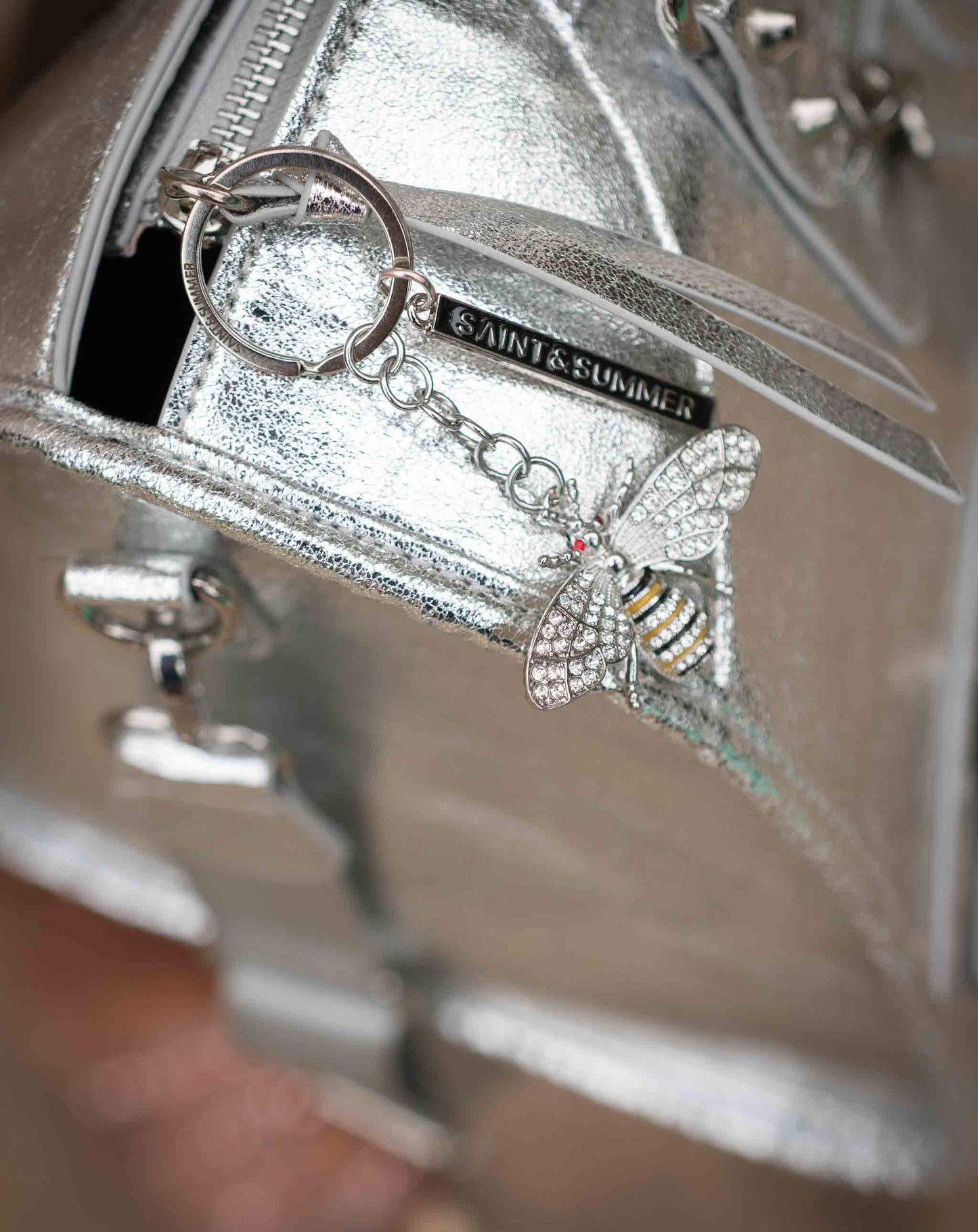 Bee Keyring - Silver - Keyring