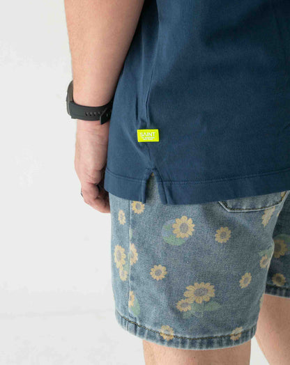 Mens Small Logo Pigment Tee: Navy