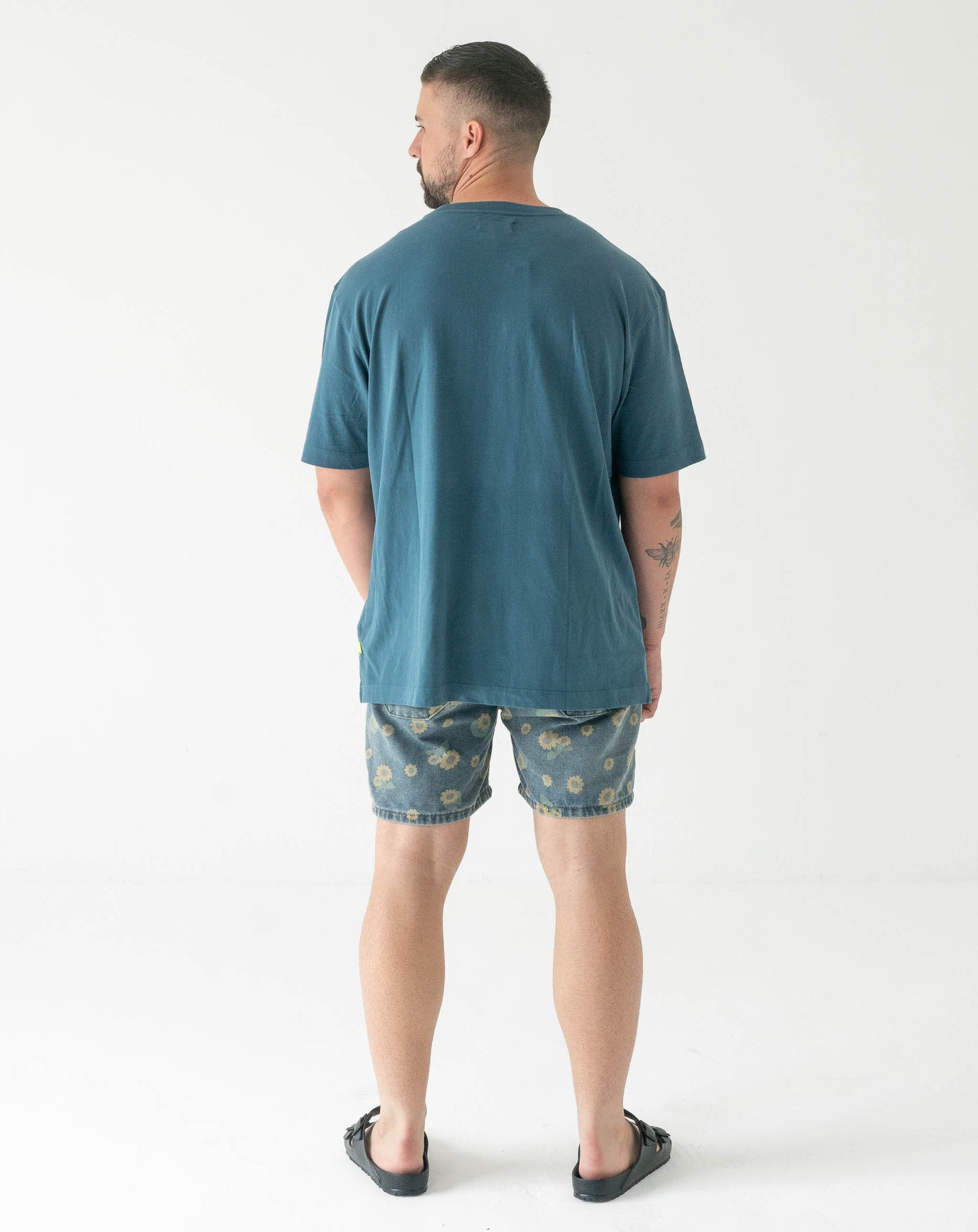 Mens Small Logo Pigment Tee: Teal