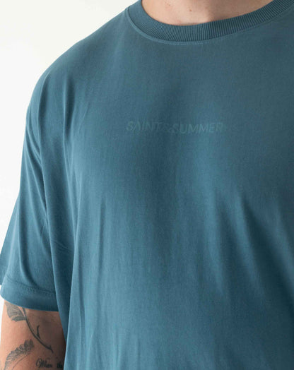Mens Small Logo Pigment Tee: Teal