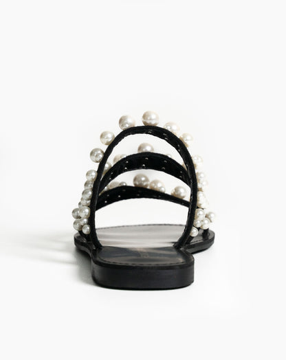 Inez Pearl Strap Sandals - Flats