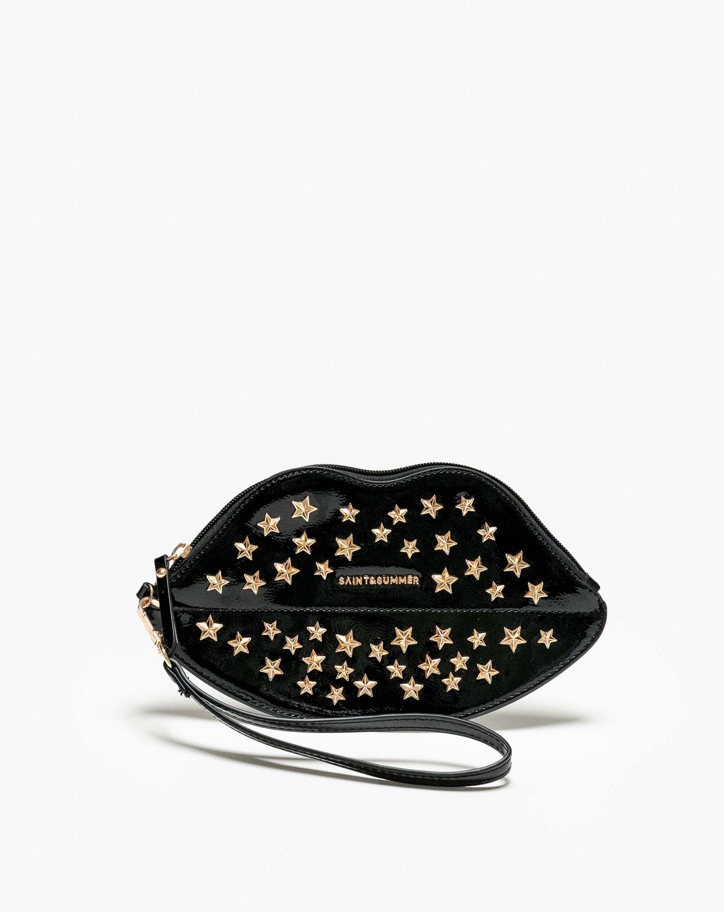 Bacio Lip Clutch With Studs