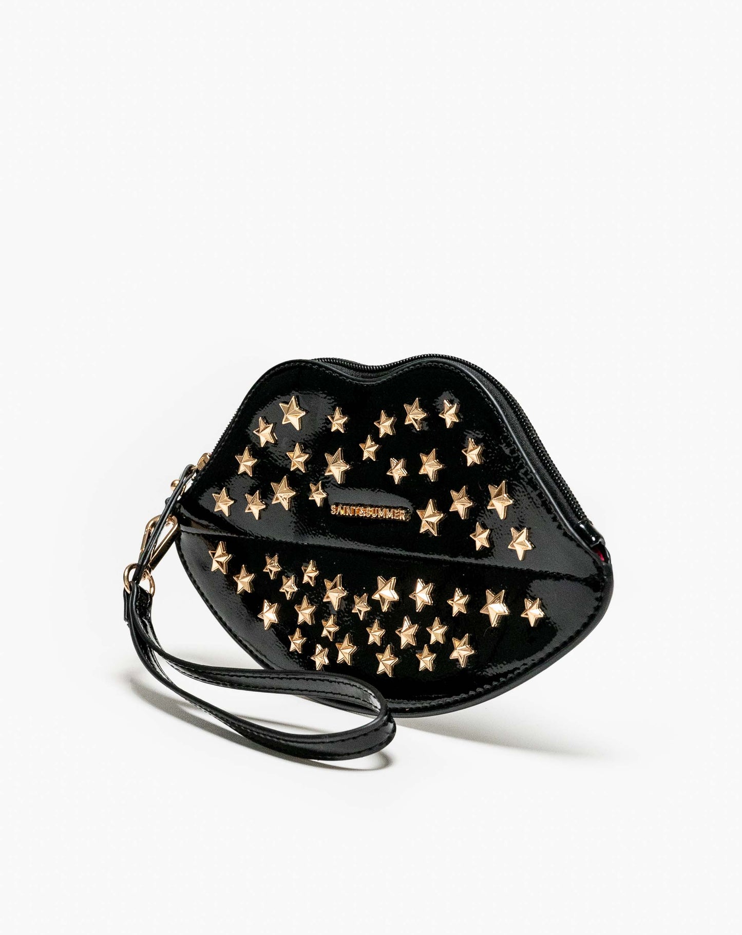 Bacio Lip Clutch With Studs