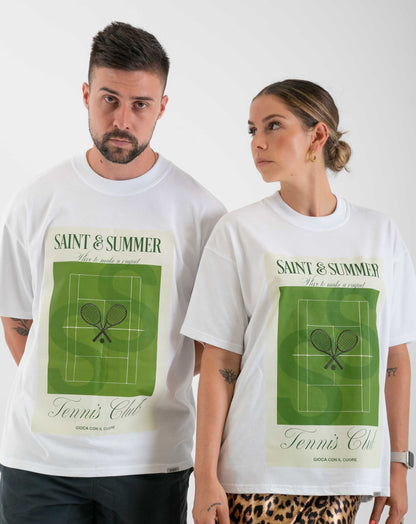 Unisex Tennis T-Shirt White - Knit Tops