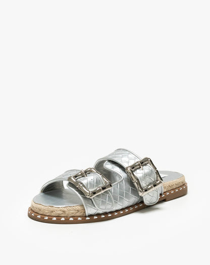 Ladies Clara Buckle Studded Slide Sandal