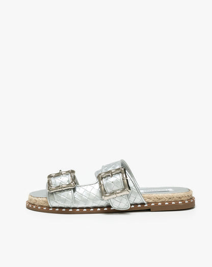 Ladies Clara Buckle Studded Slide Sandal