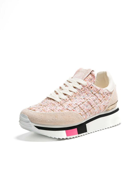 Ladies Asante Tweed Glitter Sneaker
