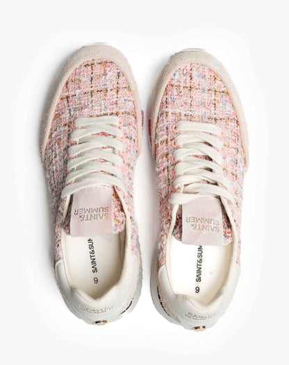 Ladies Asante Tweed Glitter Sneaker